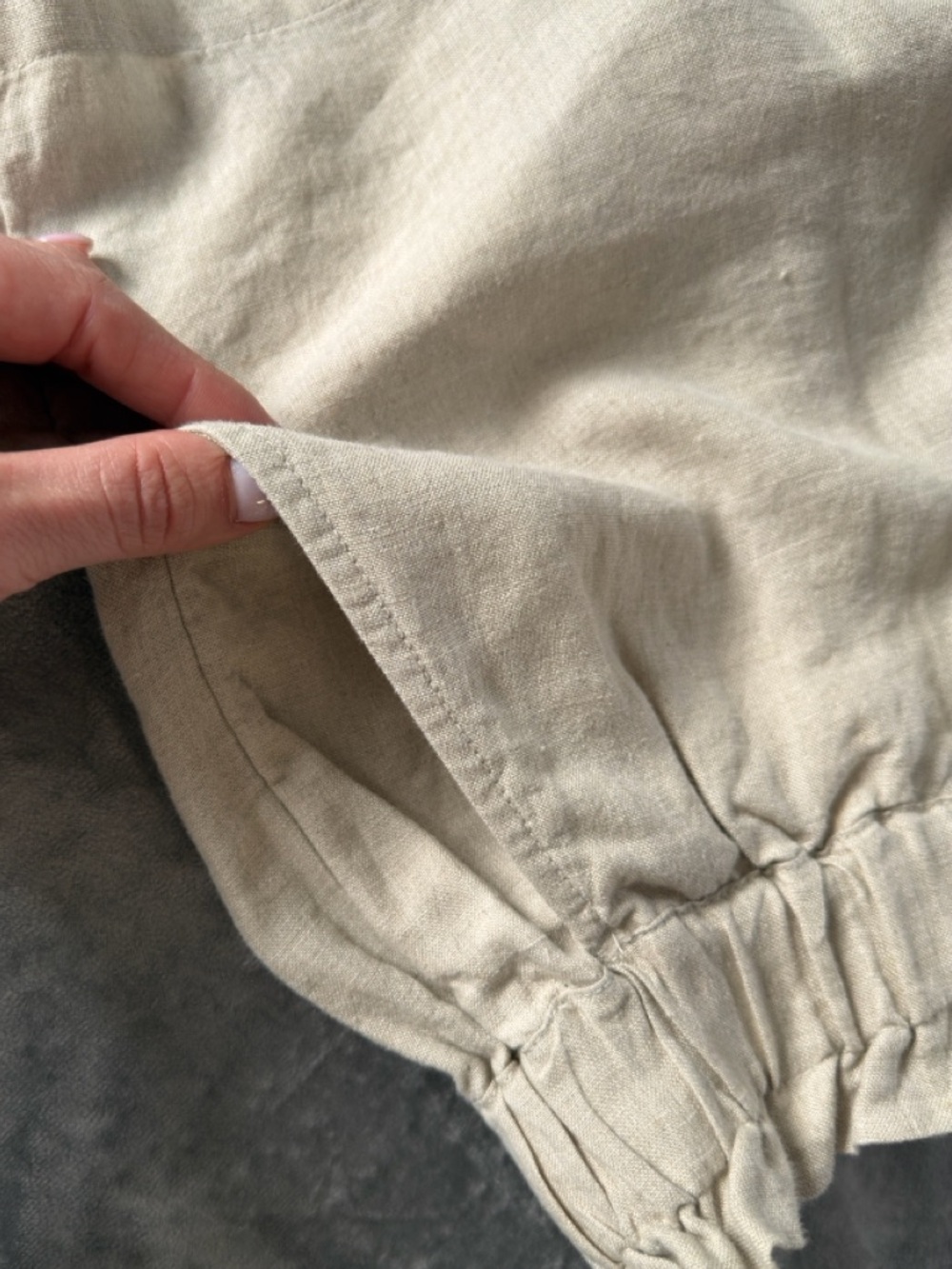 CC California Linen Blend Paperbag Waist Shorts Beige-Laundry by Shelli Segal S - Picture 5 of 9
